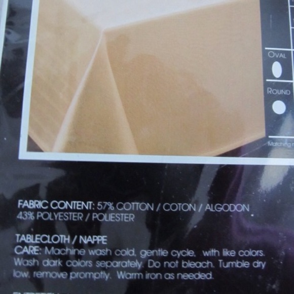 Windsor Tablecloth White 52X70 Inches Oblong Stain Resistant New in Package - Picture 6 of 8